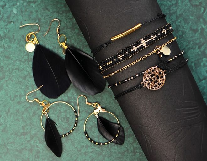 Black Feather Jewellery Kit