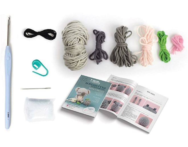 Koala Amigurumi Kit Contents