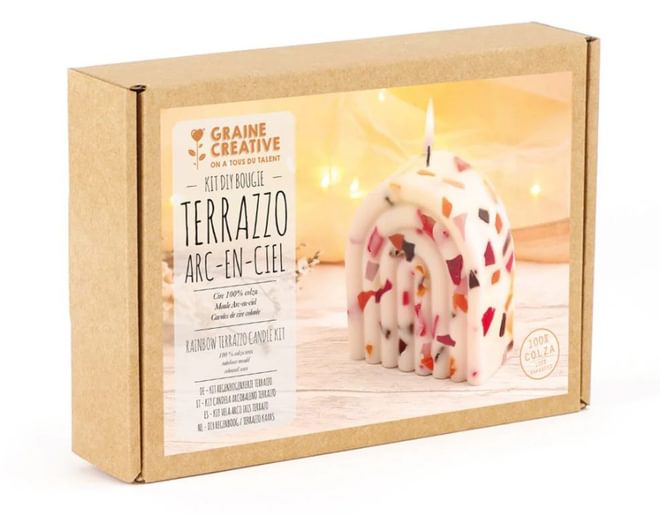 Rainbow Terrazzo Candle Kit