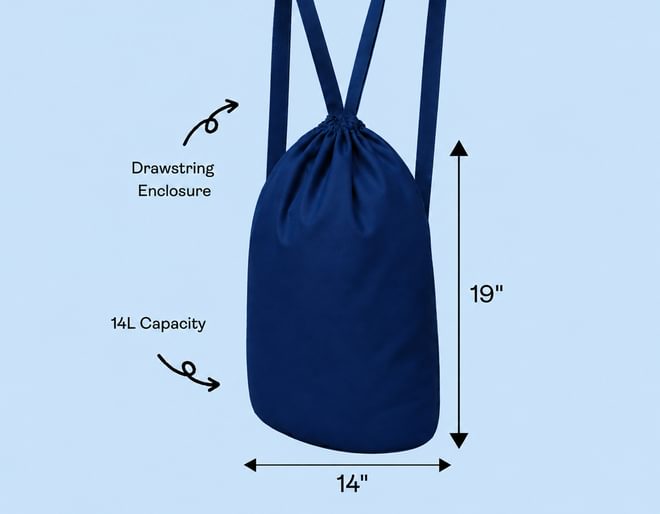 Blue Nanobag Pack Size