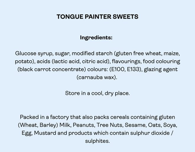 Tongue Painter Ingredients
