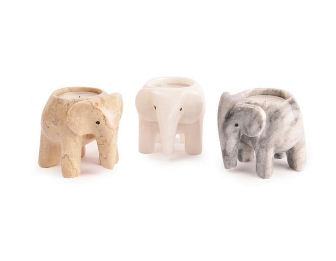 Marble Elephant Tealight Holders